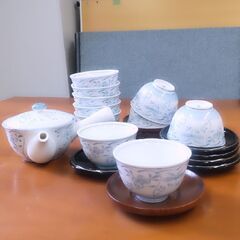 【差し上げます】急須・湯呑・茶托セット