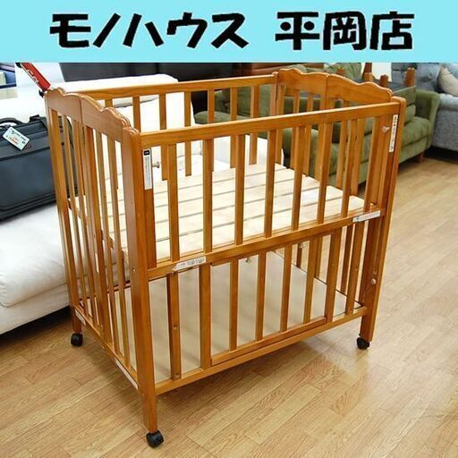 【商談中】折りたたみミニベビーベッド 幅68×奥行95×高さ101㎝ 大和屋 パタン キャスター付き 折畳みベビーベッド 札幌市 清田区 平岡