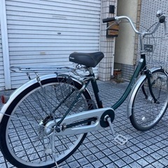 【24インチ自転車】マルイシ製❗️美品❗️変速なし　LEDオートライト付　パンクしにくい太めタイヤ使用❗️前カゴ新品❗️若林自転車　膳所店　SALE中❗️の画像