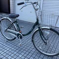 【24インチ自転車】マルイシ製❗️美品❗️変速なし　LEDオートライト付　パンクしにくい太めタイヤ使用❗️前カゴ新品❗️若林自転車　膳所店　SALE中❗️の画像