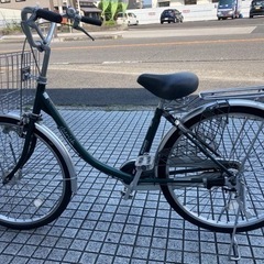 【24インチ自転車】マルイシ製❗️美品❗️変速なし　LEDオートライト付　パンクしにくい太めタイヤ使用❗️前カゴ新品❗️若林自転車　膳所店　SALE中❗️の画像