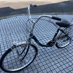 【24インチ自転車】マルイシ製❗️美品❗️変速なし　LEDオートライト付　パンクしにくい太めタイヤ使用❗️前カゴ新品❗️若林自転車　膳所店　SALE中❗️の画像