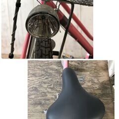 自転車 26インチ 3段変速 カゴ ベル ライト 鍵付き ママチャリ ピンク シティーサイクル 24e菊TKの画像