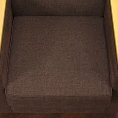 ≪yt1388ジ≫ ITOKI/イトーキ 1人掛け応接ソファ LVW-11CN-15K1 布張り DBR/NA アームチェア アウトレット家具 60428-12の画像