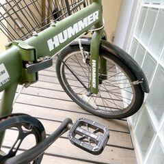 カゴ付き HUMMER折りたたみ自転車の画像