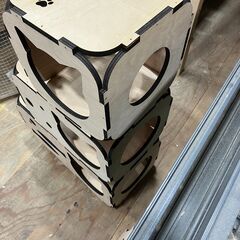 木製BOX  組み立て式 3点セット ラワン　工作　DIYの画像