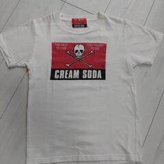 決まりました❗クリームソーダ角ドクロキッズ白Ｔシャツ