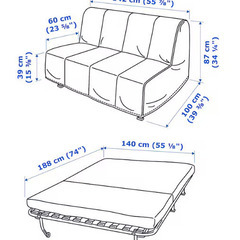 IKEA ベッドソファ Lycksele  イエローゴールドの画像