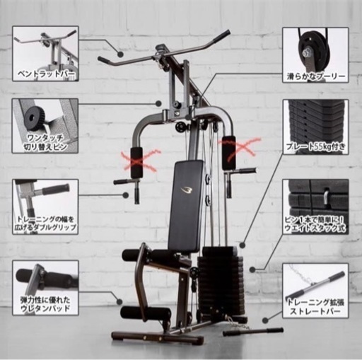 BODYMAKER ホーム ジム ホームジムDX プレートバーオプション （プレートセット）付き