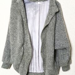 Ｌes Sporiqus モヘヤ混 ニットカーディガン グレー ...