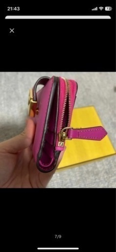 新品未使用 FENDI フェンディ FFダイヤモンド ツートンレザー 2つ折り財布 ピンク