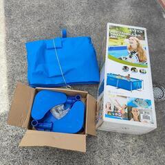 中古  プール 2.2×1.5×0.6 カバーあり インテックス...
