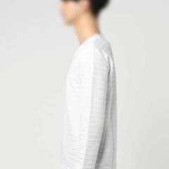 ZOZOTOWN◆ボーダーシャツ◆ロングTシャツ◆メンズ男性用◆インナー◆白ホワイト◆Mサイズ◆送料込み◆新品未使用品◆タグ付き◆の画像