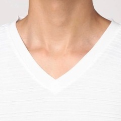 ZOZOTOWN◆ボーダーシャツ◆ロングTシャツ◆メンズ男性用◆インナー◆白ホワイト◆Mサイズ◆送料込み◆新品未使用品◆タグ付き◆の画像