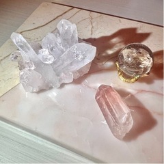 ピンクレムリアンクォーツクラスター ピンクレムリアンクォーツクラスター含む3点