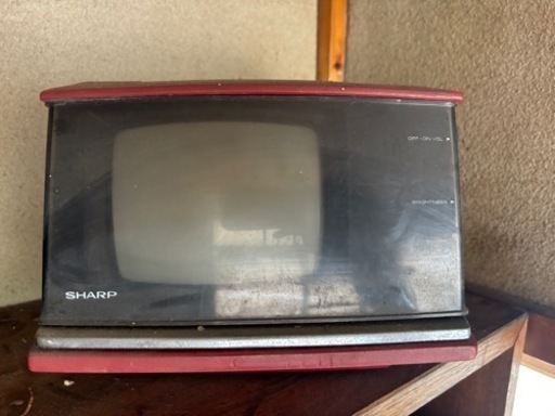 ★希少★SHARP シャープ★5P-MIU ブラウン管テレビ 小型テレビ レッド 昭和 レトロ アンティーク