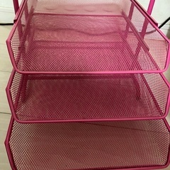 IKEA 3段ラック　ピンク