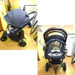 エアバギー ココ ブレーキモデル テクスチャーデニム 3輪 3ヶ月～3歳頃 エアポンプ付き A型ベビーカー AirBuggy 札幌市 西岡店の画像