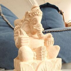 バリ雑貨 石像 パラスストーン ガネーシャ 高さ27cm 置物 パラス石 彫刻 石細工 石彫 アジアン インテリア バリ島 ☆ 札幌市 北区 屯田 の画像
