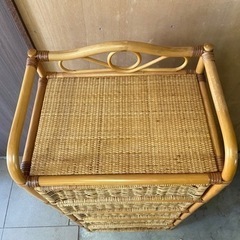 家具 収納家具 1点　チェスト ランドリーラック ラタン 収納 引き出し　中古品の画像