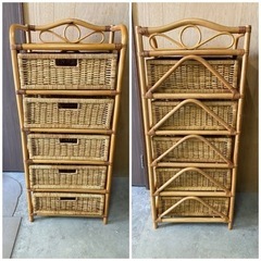 家具 収納家具 1点　チェスト ランドリーラック ラタン 収納 ...
