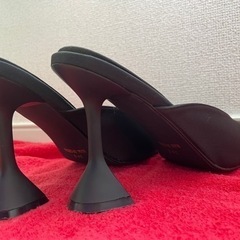 GRL スクエアトゥ デザイン ヒール サンダルの画像
