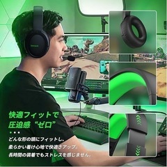 BINNUNE ゲーミングヘッドセット マイク付き ps5 ヘッドセット 3.5mm有線ゲーミングヘッドホン ミュート機能付き ノイズキャンセリング 軽量 50MMドライバー低遅延 FPS ゲーム用 ヘッドフォン ps5 ps4 PC xbox 対応 の画像
