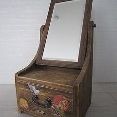 【お取引き 決まりました】昭和レトロ ミニ鏡台 卓上 木製 和風...
