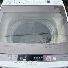 2017年製 AQUA 8.0kg　全自動洗濯機【AQW-GV800E】風呂水 毛布 お急ぎ 風乾燥の画像