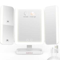 ライト付きメイクアップミラー 5000mAh  充電式 バッテリ...