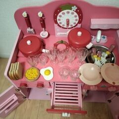 おままごと キッチンセット (木製)　Strawberry　kitchenの画像
