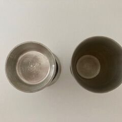 【受付本日まで】ドイツ製スズのタンブラー　２個　95％　h8.5㎝ｘ直径６㎝の画像