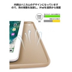 VAGHVEO ipad 2/3/4 ケース 超薄型 超軽量 tpu ソフトスマートカバー オートスリープ機能 衝撃吸収 三つ折りスタンド for ipad 4世代、新ipad 3(3rd gen)&ipad 2 - ゴールドの画像