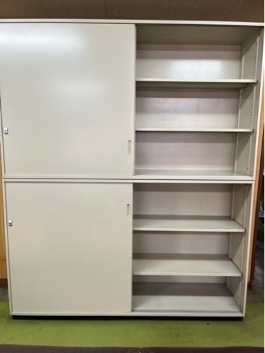 【値下げしました‼️】業務用 スチールキャビネット/上下セット（幅180㎝、棚板付）