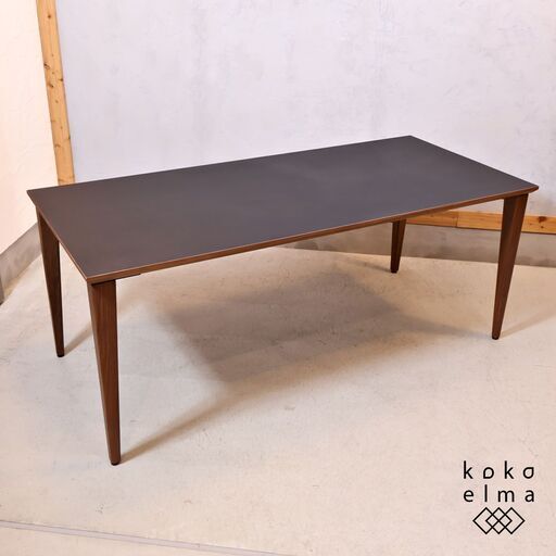 ディノス取扱い、大川の家具メーカーSHIGIYAMA(シギヤマ家具)のアルススタイル ダイニングテーブルです。ウォールナット無垢材にブラック天板の組み合わせは空間をシックな雰囲気にしてくれる食卓♪