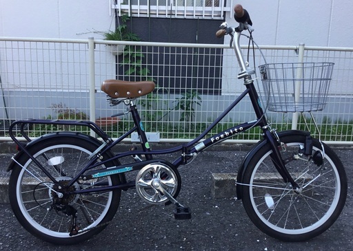 ＜超美品車＞お洒落なデザインforbito フォルビート・20インチ折りたたみ自転車・シマノ外装6段変速・ネイビー・清掃済みで綺麗です