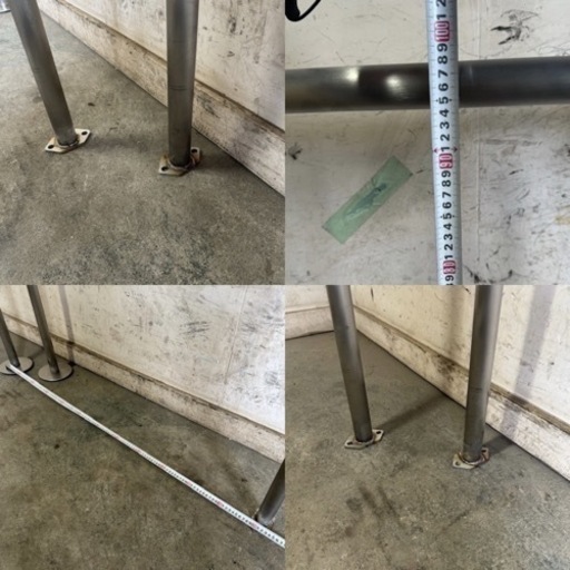 468★岐阜発　⑦△ ステンレス製 / 車止め / ポール / 手すり / 2本セット / 高さ980mm / 長さ1230mm / 現状品　R6.4/18★