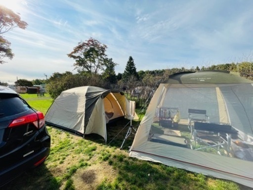 【お譲り先、決まりました】4~5人用！キャノピーテントとスクリーンハウスのセット （ペグ、ハンマー付）札幌市内、近郊お届けします