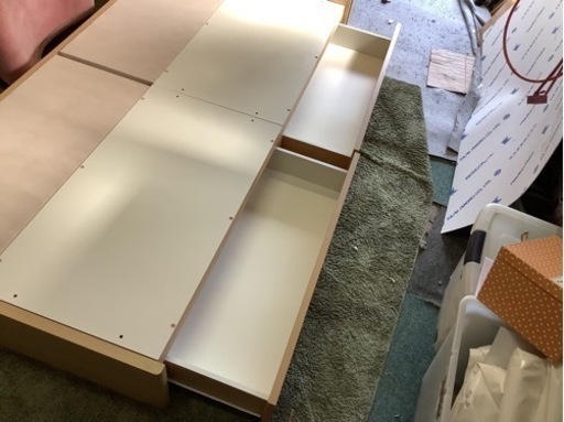 【リサイクルサービス八光】幅97.5㎝　ニトリ　シングルベッド　2口コンセント・収納付き