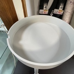 【リサイクルサービス八光】幅40㎝　グレー　収納付きサイドテーブルの画像