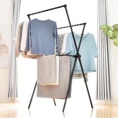 美品✨ステンレス製2段洗濯物干し（折りたたみ式）