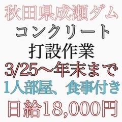秋田県成瀬ダム　コンクリート打設作業の画像