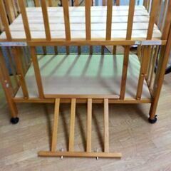 大和屋 折りたたみ式 ベビーベッド ミニサイズ 60×90用 下段収納棚付き
