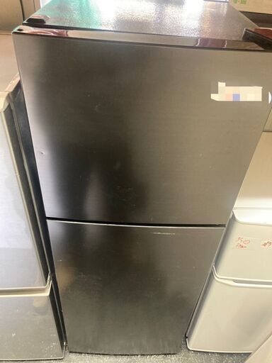 ☆中古￥9,800！maxzen　138㍑2ドア冷蔵庫　家電　2021年製　JR138ML01GM型　幅48㎝ｘ奥行50㎝ｘ高さ128㎝　【BF075】