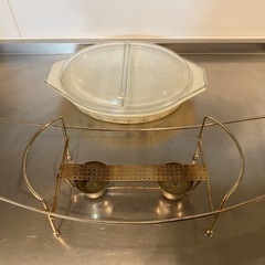 耐熱皿　温め台付きの画像