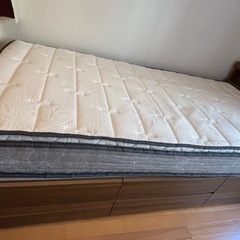【相談中】引き出し チェスト収納 棚 コンセント シングル ベッド ブラウンの画像