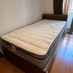 【相談中】引き出し チェスト収納 棚 コンセント シングル ベッド ブラウンの画像