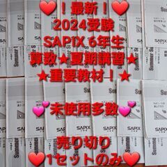 【★最新★2024受験】【未使用多数】Sapix6年2023年度...