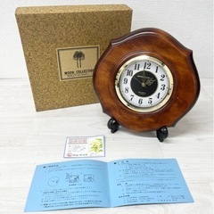 【中古品】MYMT.CO クオーツ 置き時計 昭和レトロ 木製　...