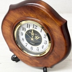 【中古品】MYMT.CO クオーツ 置き時計 昭和レトロ 木製　生活家具 時計 置時計の画像
